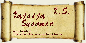 Kajsija Susanić vizit kartica